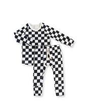Load image into Gallery viewer, jersey long sleeve set - black checkerboard