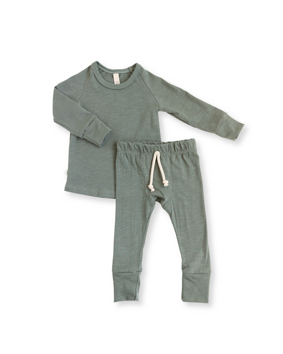 jersey long sleeve set - agave green