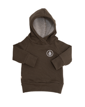 Load image into Gallery viewer, trademark raglan hoodie - tree patch on dark fatigue