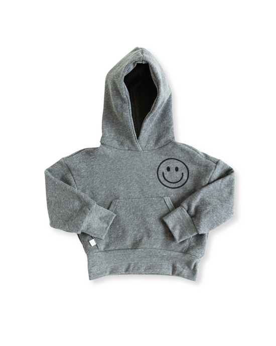 vintage hoodie - smile on heather gray