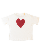 Load image into Gallery viewer, boxy tee - oversized heart on natural