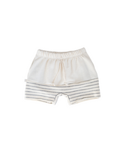 Load image into Gallery viewer, boy shorts - natural tri blend and natural stripe