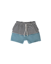 Load image into Gallery viewer, boy shorts - black stripe and rainwater