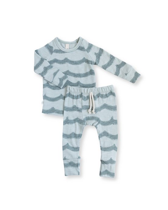 jersey long sleeve set - waves on mineral