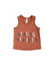 Load image into Gallery viewer, tank top CO - stars and stripes on red rock