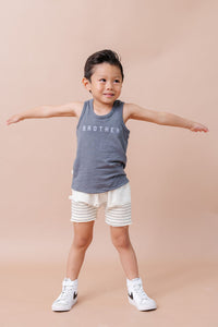 boy shorts - natural tri blend and natural stripe