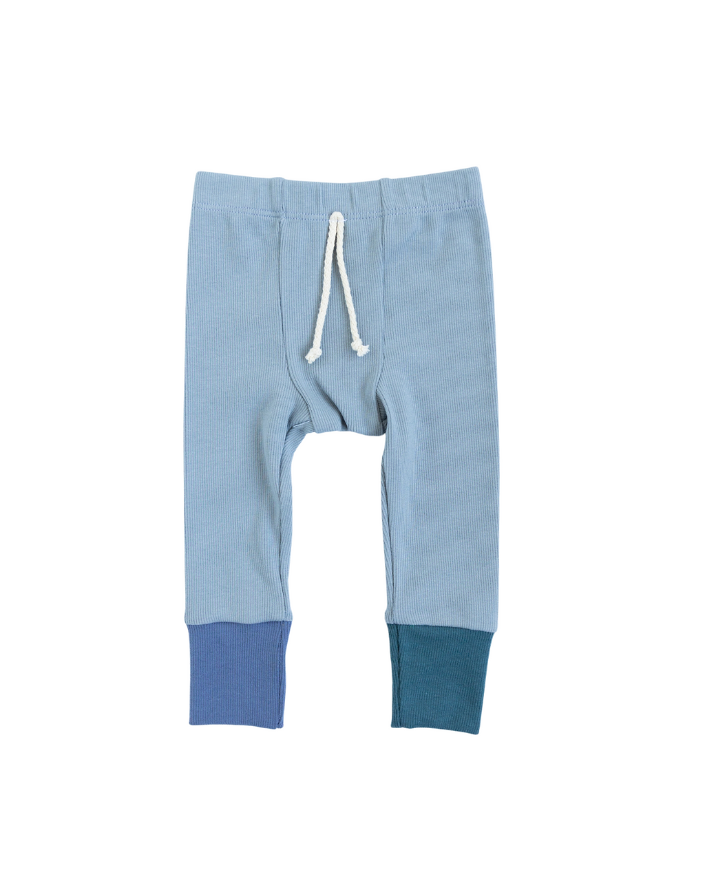rib knit pant - whale ink blue and neptune