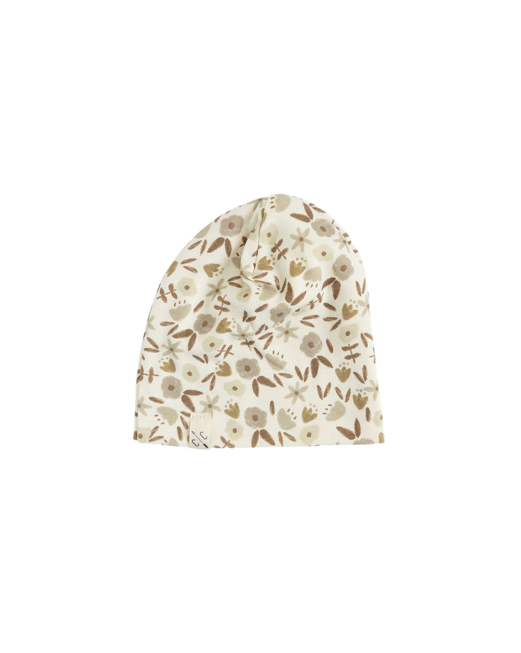 slouch beanie - neutral ditsy floral