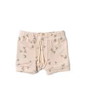 Load image into Gallery viewer, rib knit shorts CO - birds on mushroom