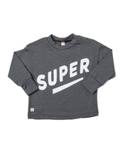Load image into Gallery viewer, boxy long sleeve tee - super on slate