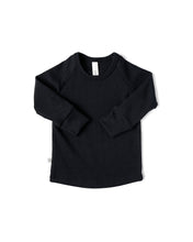 Load image into Gallery viewer, rib knit long sleeve tee - black