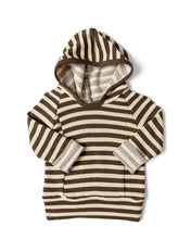 Load image into Gallery viewer, beach hoodie CO - dark fatigue beige stripe