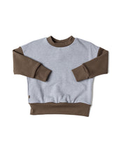 Load image into Gallery viewer, boxy sweatshirt CO - stone blue and dark fatigue