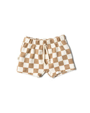 Load image into Gallery viewer, boy shorts - taupe checkerboard