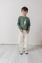 Load image into Gallery viewer, boxy long sleeve tee - lightning on heather thyme