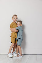 Load image into Gallery viewer, rib knit boy short set - wheat