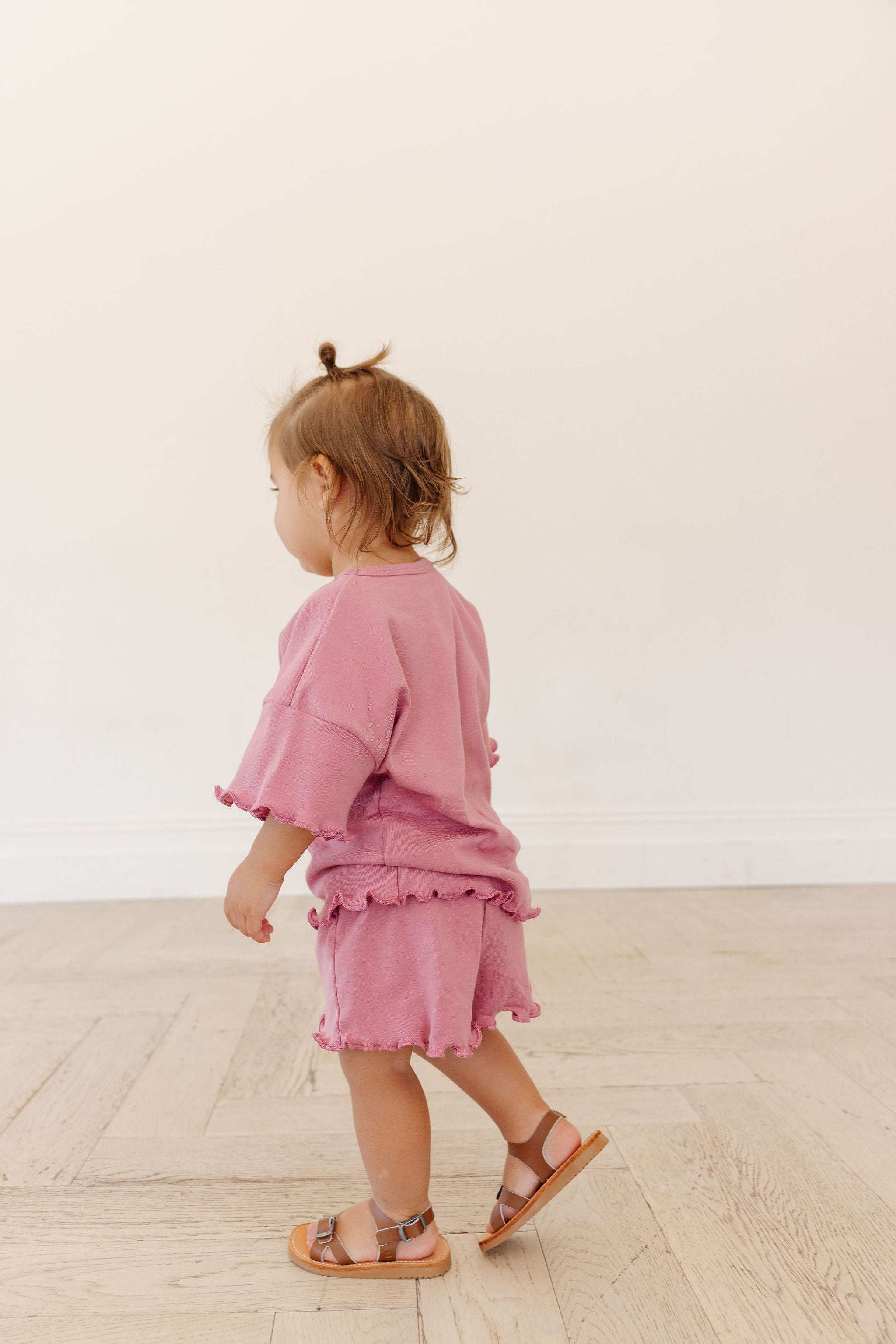 ruffle set - dusty pink
