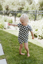 Load image into Gallery viewer, rib knit tee CO - black checkerboard