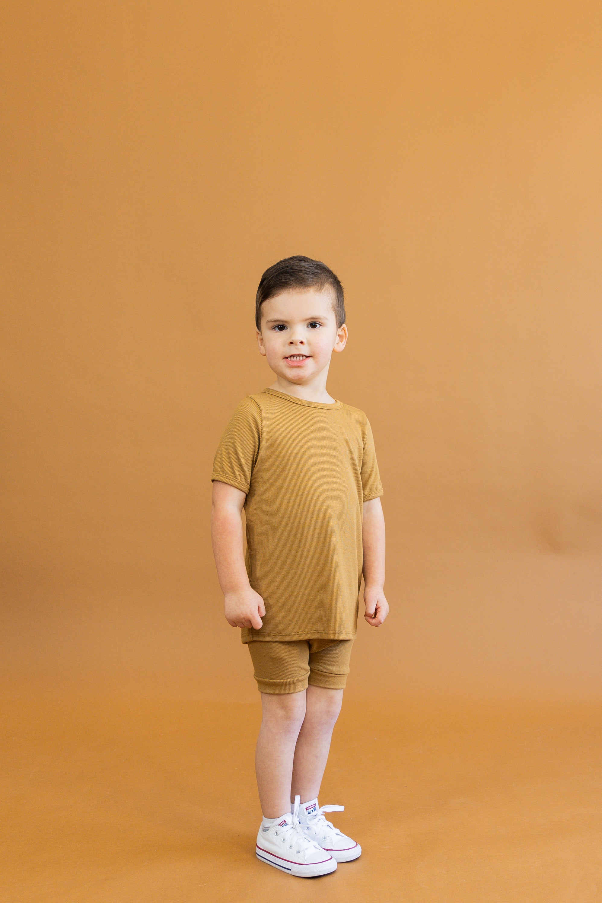 rib knit tee CO - wheat