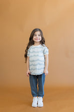 Load image into Gallery viewer, ringer tee CO  - waves on fog
