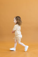 Load image into Gallery viewer, rib knit shorts CO - tan gingham