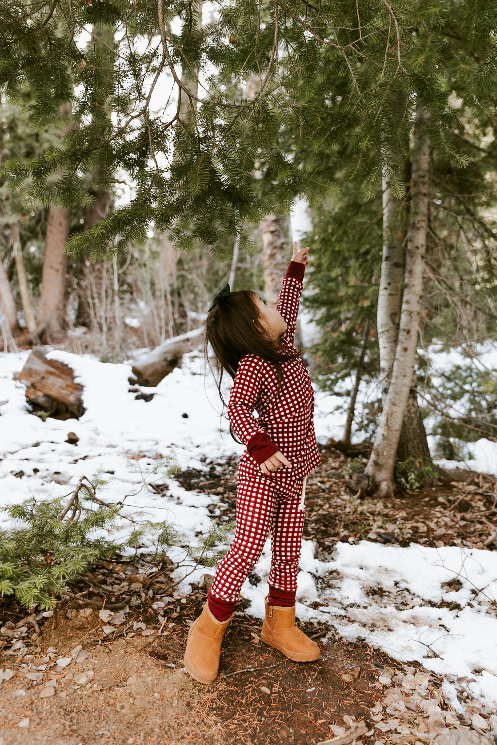 rib knit pant - red gingham