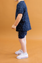 Load image into Gallery viewer, rib knit shorts CO - constellations on navy
