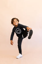 Load image into Gallery viewer, pullover crew CO - smile on heather black