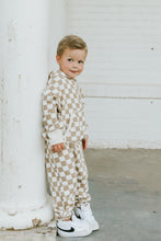 Load image into Gallery viewer, vintage hoodie - taupe checkerboard