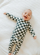 Load image into Gallery viewer, rib knit long sleeve tee - black checkerboard