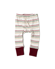 Load image into Gallery viewer, rib knit pant CO - triple stripe red contrast
