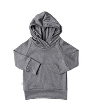 Load image into Gallery viewer, rib knit trademark hoodie - iron gray