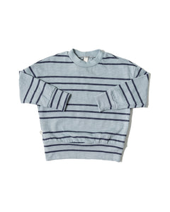 slub boxy sweatshirt - triple stripe on quarry