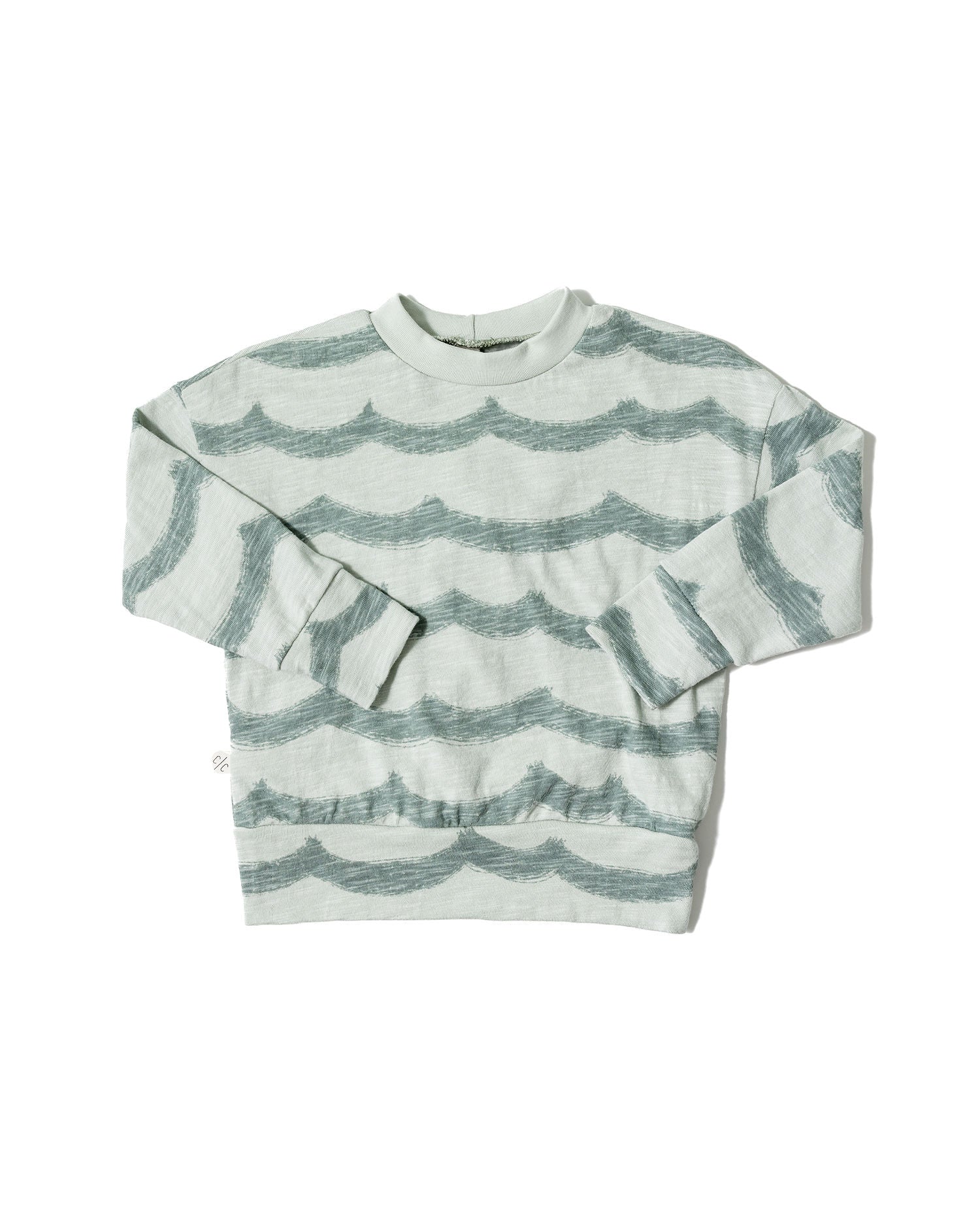 slub boxy sweatshirt - waves on mineral