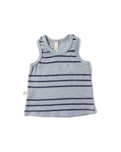 Load image into Gallery viewer, ringer tank top - triple stripe on quarry