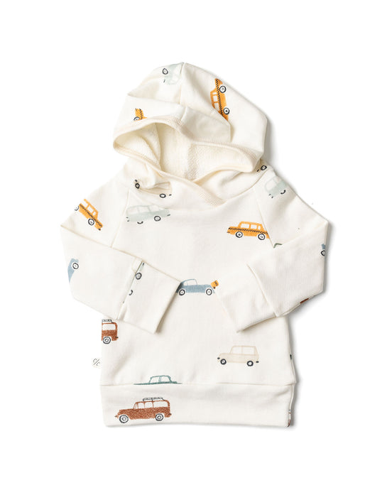 trademark raglan hoodie - cars on natural
