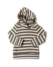 Load image into Gallery viewer, trademark raglan hoodie CO - iron gray beige stripe