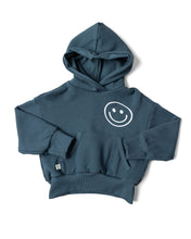 Load image into Gallery viewer, vintage hoodie - smile patch on admiral blue