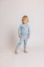 Load image into Gallery viewer, rib knit pant - swans on dusty blue