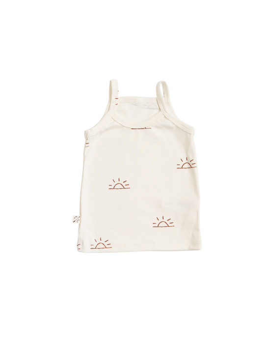 rib knit camisole - sunset on natural