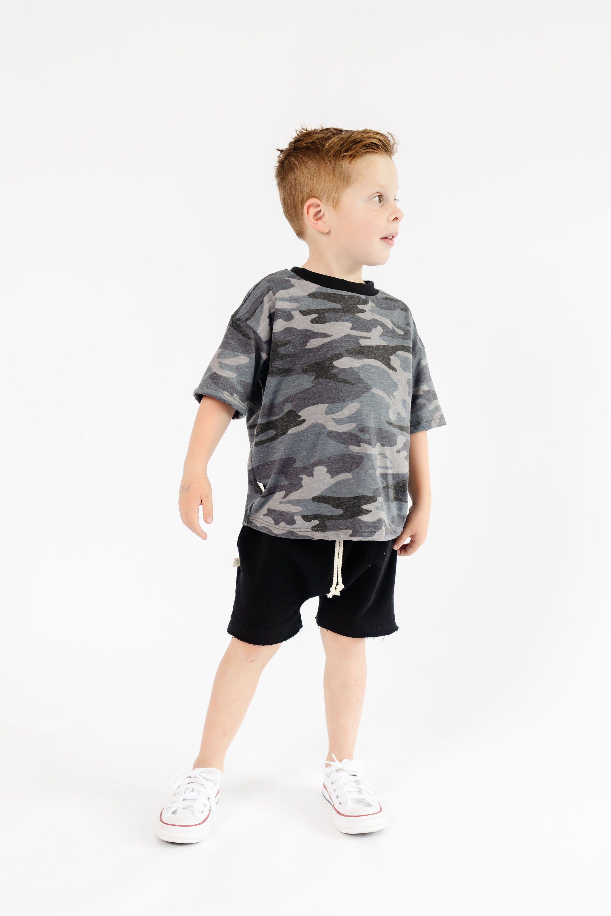 boxy tee CO - black camo