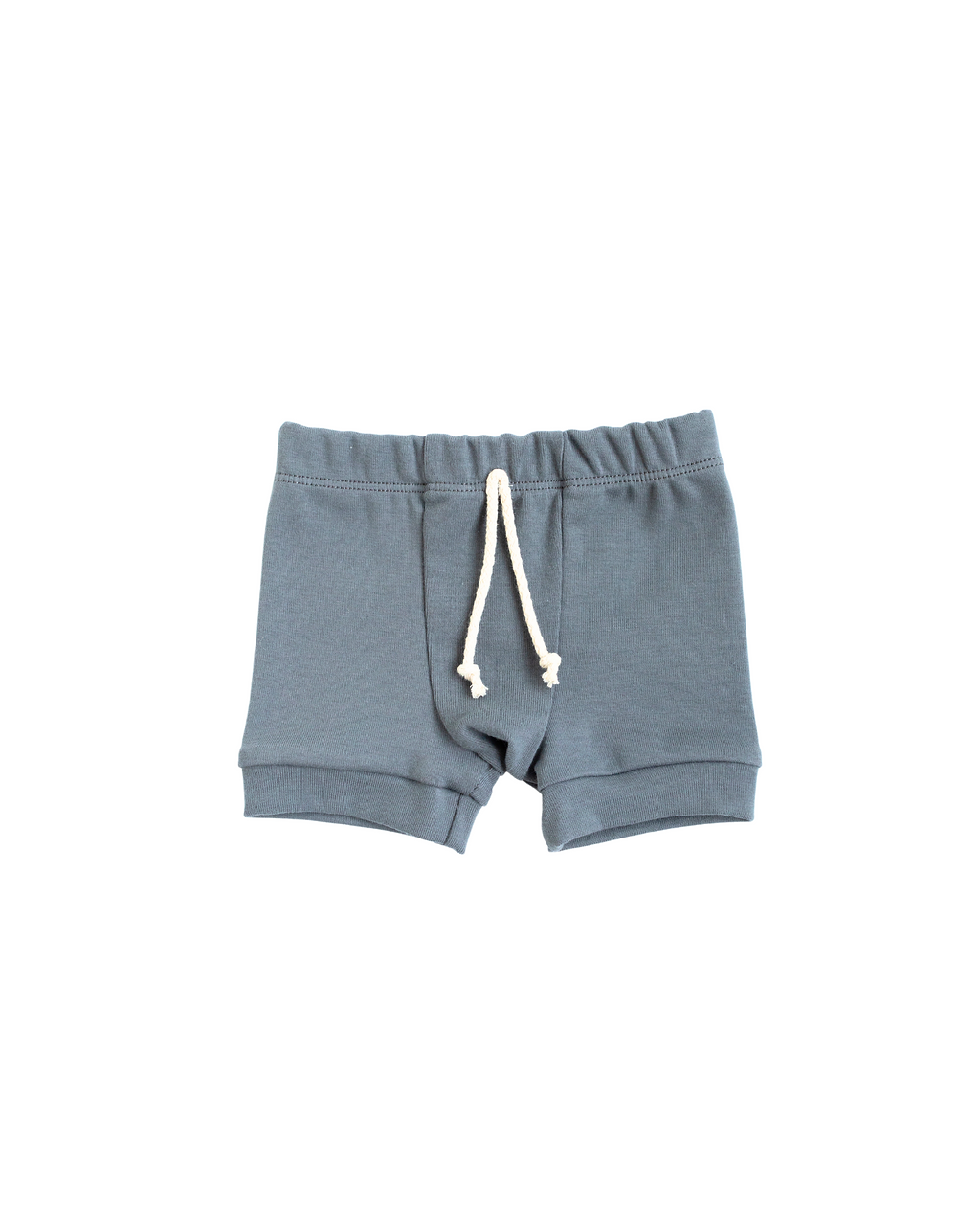 rib knit shorts - slate