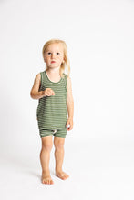Load image into Gallery viewer, rib knit tank top CO - evergreen inverse stripe