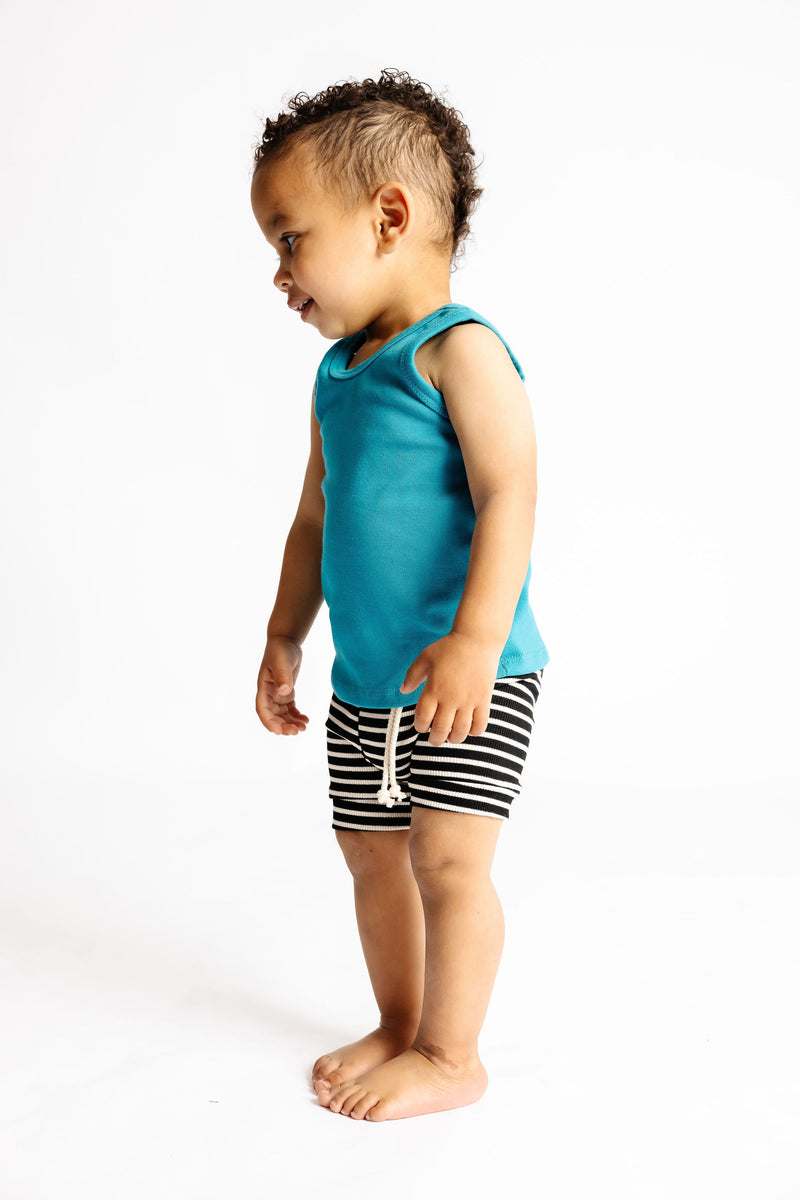 rib knit shorts - black stripe – Childhoods Clothing