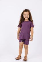 Load image into Gallery viewer, rib knit tee CO - black plum