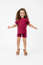Load image into Gallery viewer, rib knit shorts - ruby