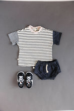 Load image into Gallery viewer, boxy tee - natural stripe/mushroom