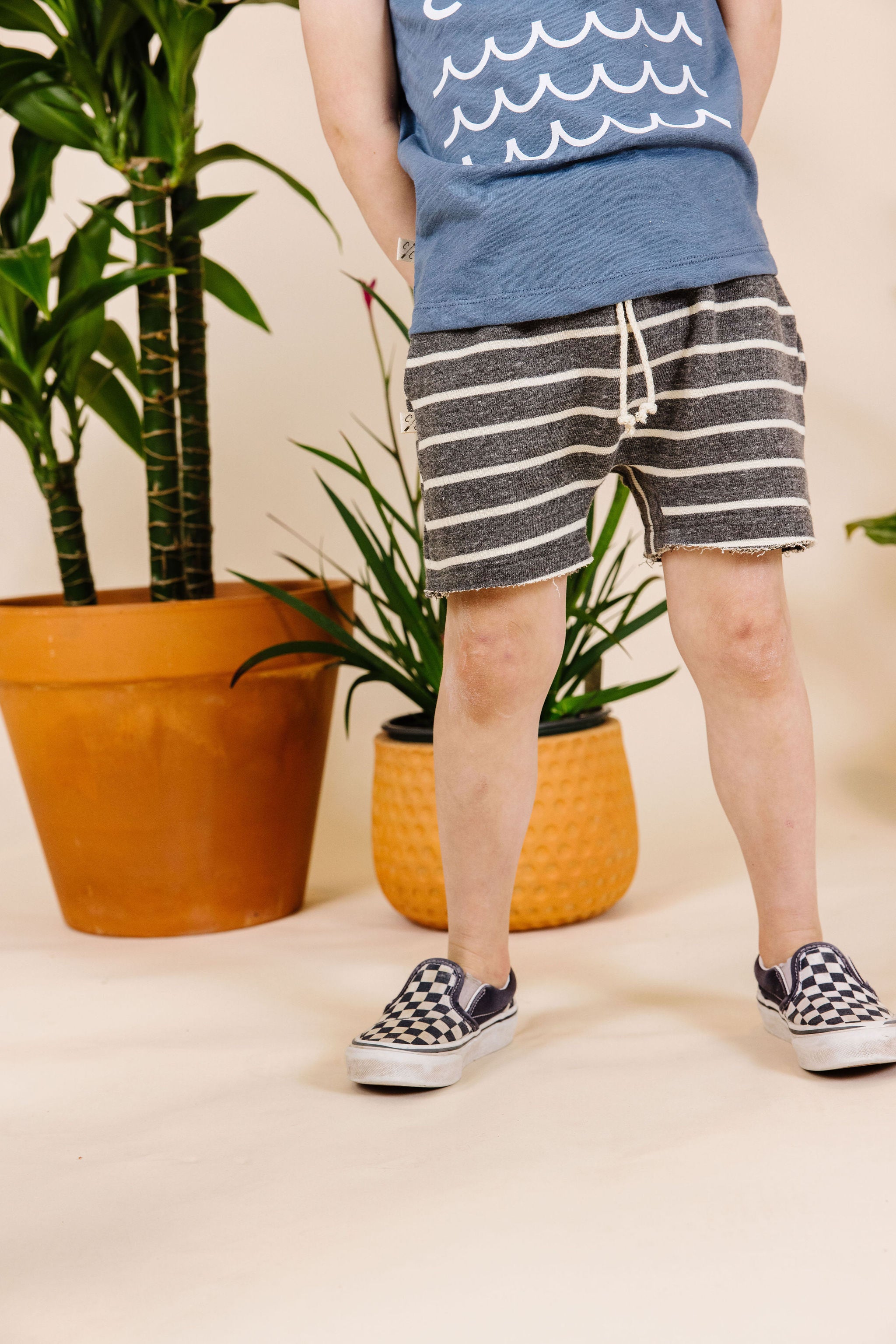 boy shorts CO- iron gray stripe