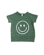 Load image into Gallery viewer, short sleeve crew - smile on green heather