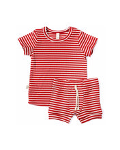 Load image into Gallery viewer, rib knit tee CO - peppermint inverse stripe